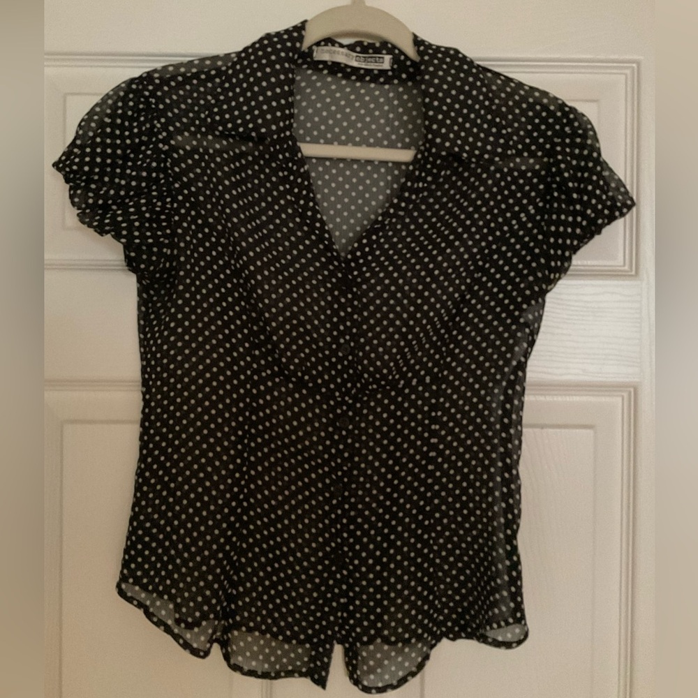 Black and White Polka Dot Blouse
